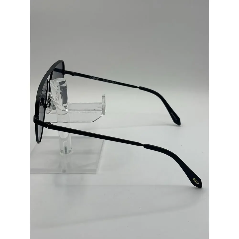 Quay High Key 126 Polarized Sunglasses Black Smoke Oversized Aviator 142